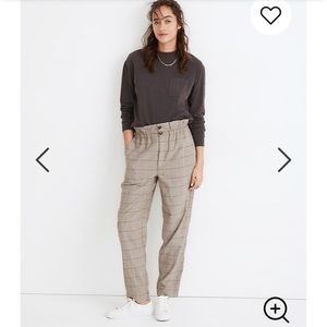 Paperbag Tapered Pants in Glen Plaid